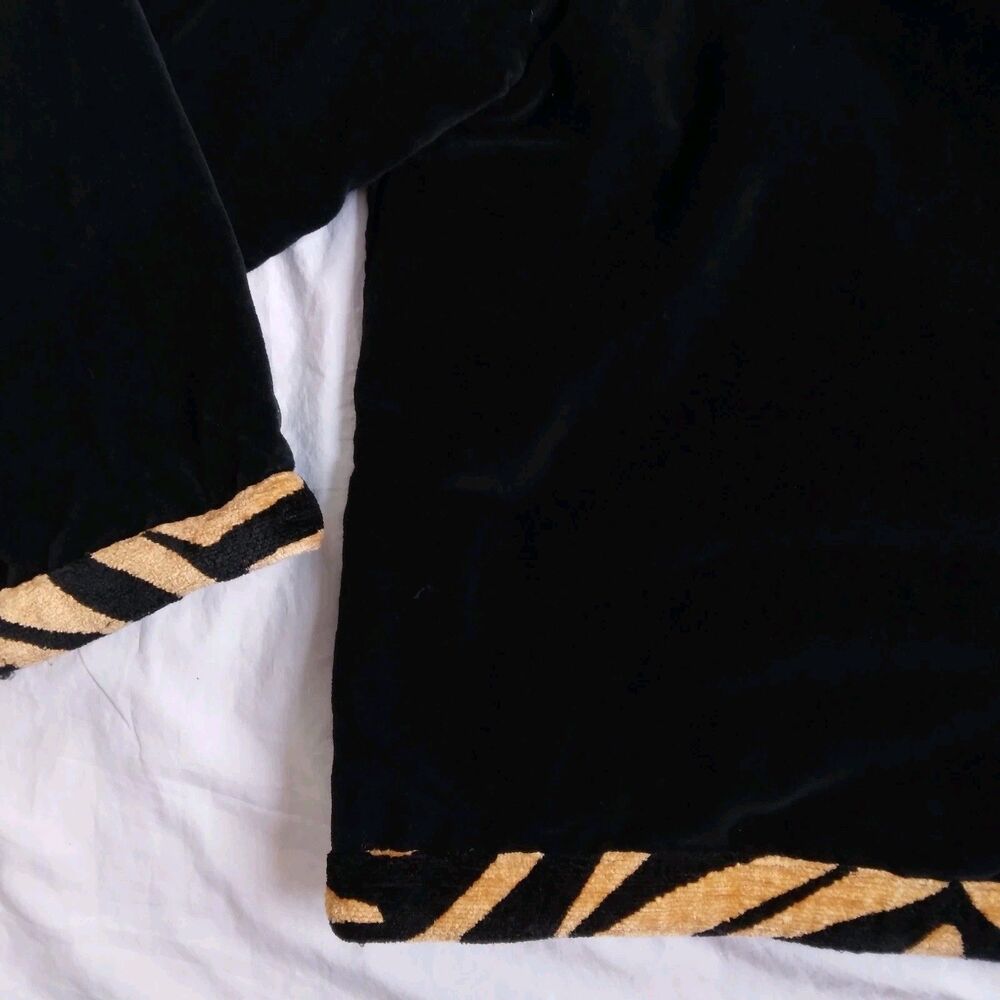 New Direction Blazer Jacket Black Velour Tiger Print 90s Mob Wife Womens Size XL - Picture 6 of 9